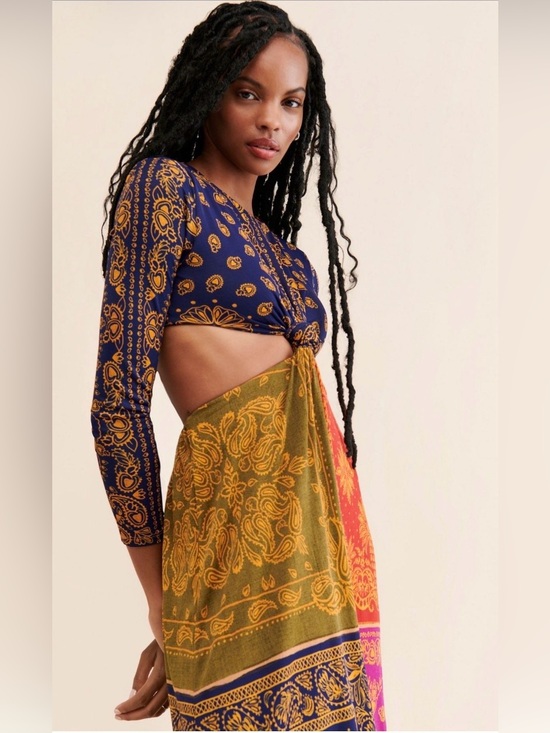 FARM Rio Dresses & Skirts - FARM Rio Mixed Paisley Cutout Maxi Dress XS Boho Resort Vacation Dres